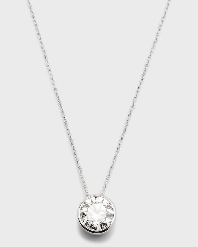 Lab Grown Diamond 18K White Gold Round Pendant